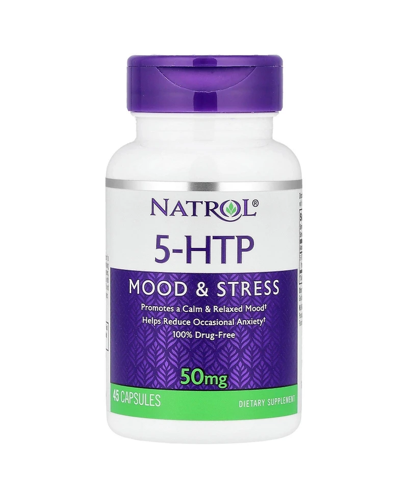 Natrol Mood & Stress 5-htp 50mg, Dietary Supplement Helps Support a Balanced Mood, 45