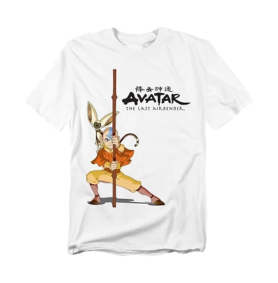 Logovision Men's Avatar The Last Airbender Aang Momo T-Shirt