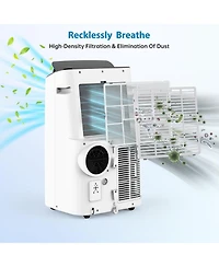 gaomon 14,000 Btu Portable Air Conditioner - 3-in-1 Cooling Unit, 48dB Ultra Quiet, Window Kits with Drainage Pipe & Remote Control, Black Top Cover