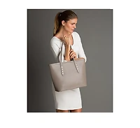 Susu Dark Dune Leather Shoulder Bag Big Work Tote Purse for Women's Laptop Handbag