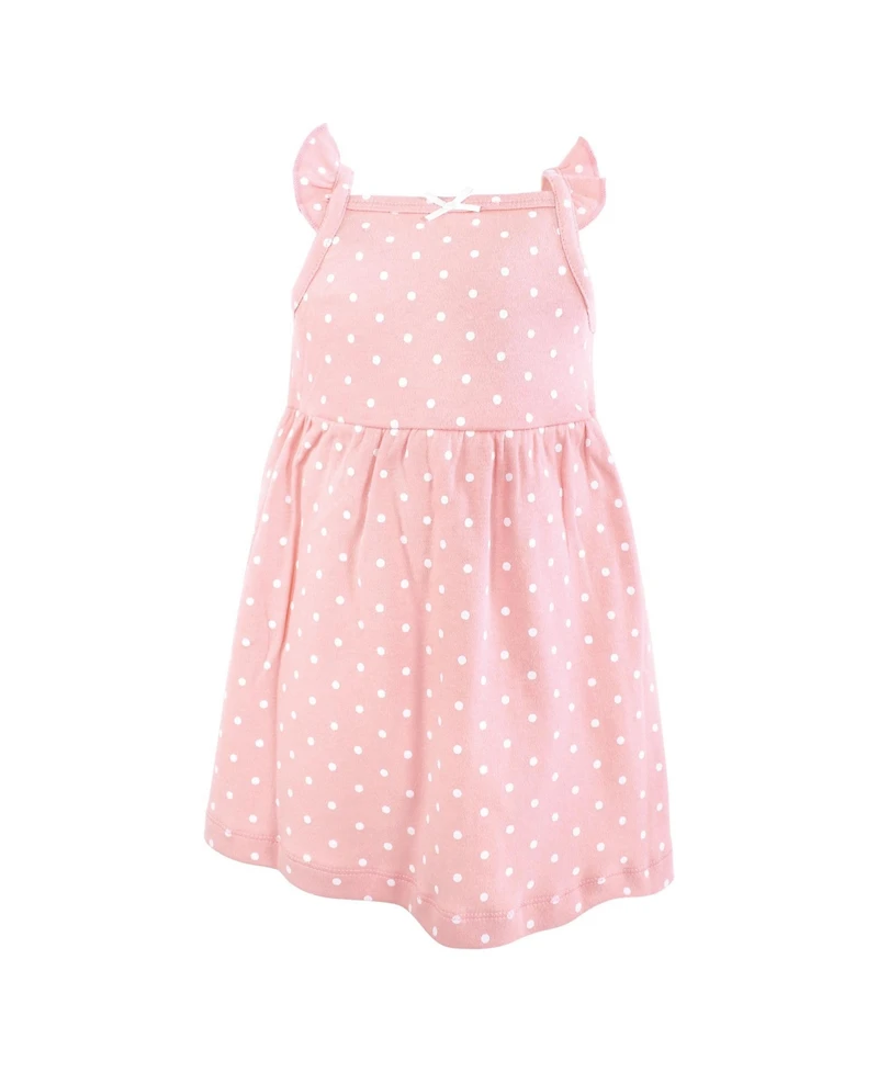 Hudson Baby Girls Cotton Dresses, Coral Pretty Floral