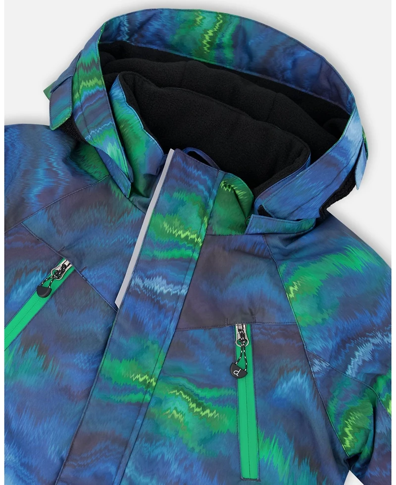 Deux par Boy Two-Piece Play Snowsuit with Printed Jacket Black - Child