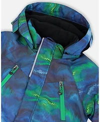 Deux par Boy Two-Piece Play Snowsuit with Printed Jacket Black - Child