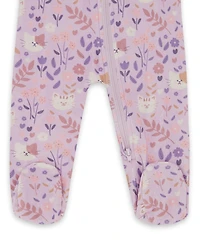 Deux par Baby Girl One-Piece Cotton Pajama Lilac Cat Print