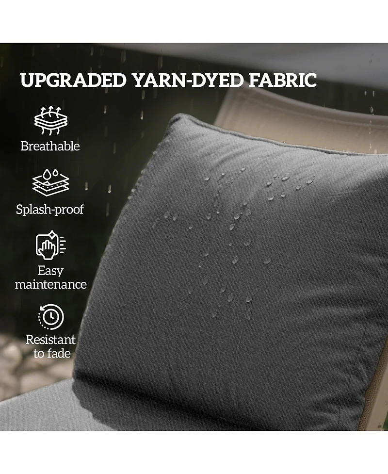 Outsunny 4 Outdoor Chair Cushions with Seat & Backrest, 24" x 24",