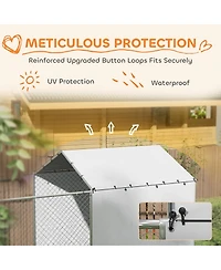 PawHut Large Outdoor Dog Kennel w/ Cover Rotating Bowls 13.1' x 7.5' x 7.5'
