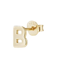 Adornia Fine 14k Gold Vermeil .925 Sterling Silver Single Initial Stud Earring