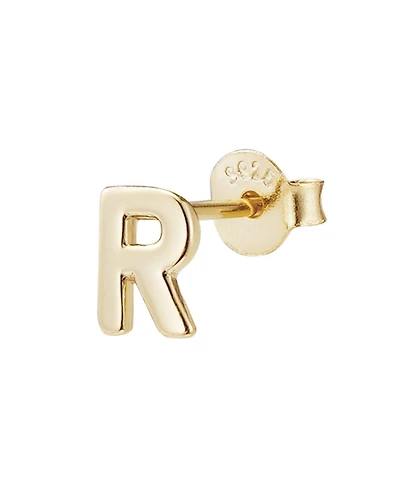 Adornia Fine 14k Gold Vermeil .925 Sterling Silver Single Initial Stud Earring
