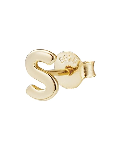 Adornia Fine 14k Gold Vermeil .925 Sterling Silver Single Initial Stud Earring