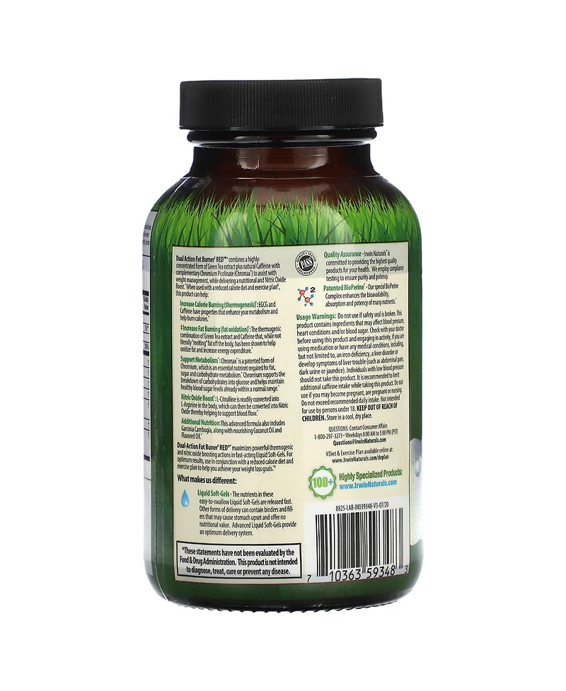 Irwin Naturals Dual-Action Fat Burner Red, 75 Softgels