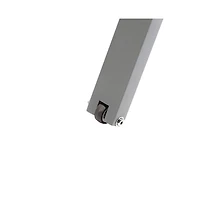 LeisureMod Marlin Patio Chaise Lounge Chair With Armrests in Grey Aluminum Frame