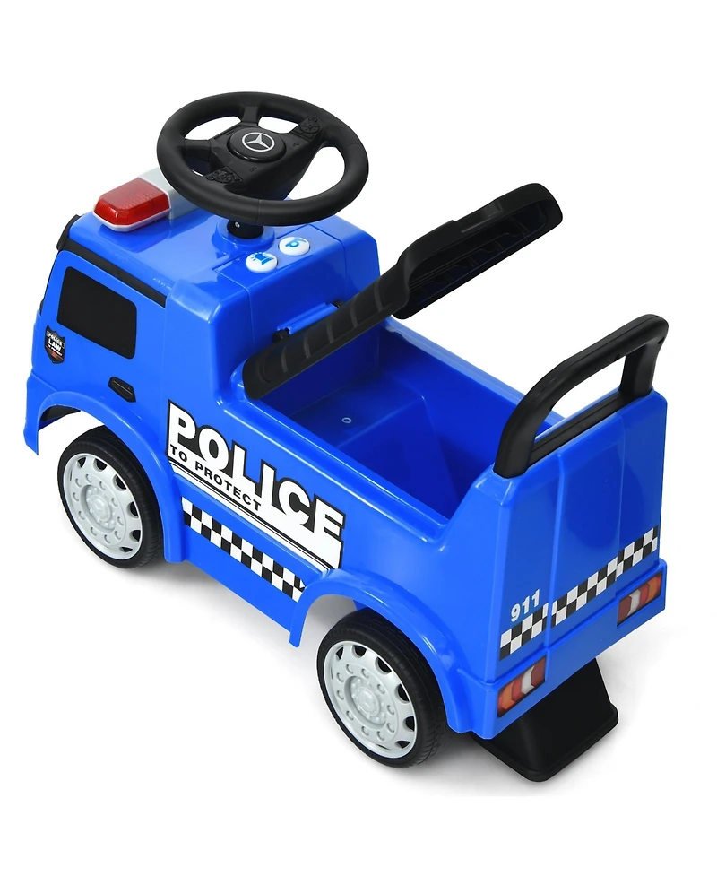 Mercedes Benz Kids Ride-On Push Licensed Police Car - Blue