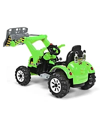 12V Battery Powered Kids Ride-On Dumper Truck - Green
