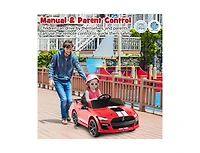 12V Licensed Ford Mustang Shelby GT500 Kids Ride-On Car with Remote Control for Ages 3-8 - Red