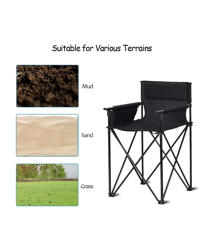 Portable 38 Inch Oversized High Back Camping and Fishing Folding Chair