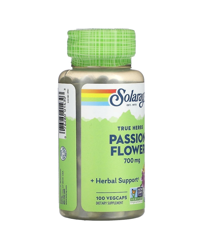 Solaray True Herbs Passion Flower - 100 VegCaps (350 mg per Capsule)