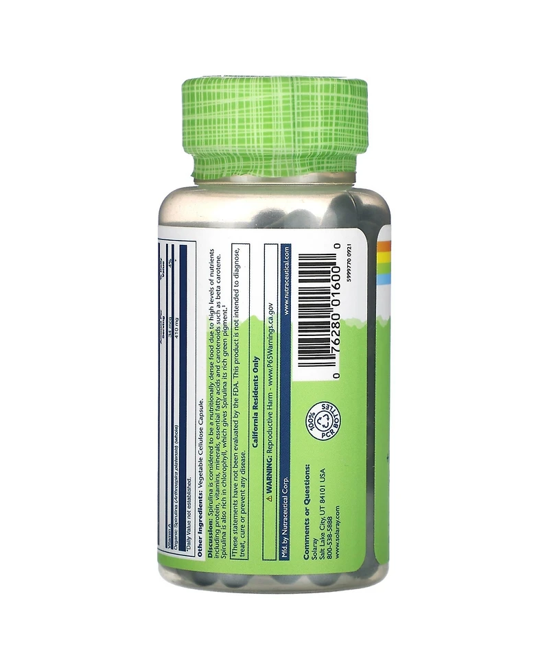 Solaray True Herbs Spirulina 410 mg
