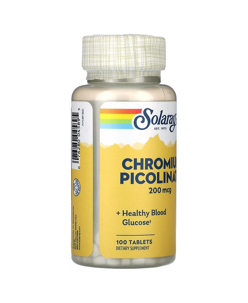 Solaray Chromium Picolinate 200mcg | 100ct