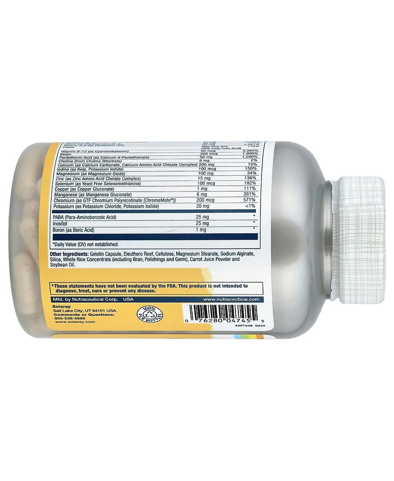 Solaray Twice Daily Multi Energy Multivitamin Iron Free