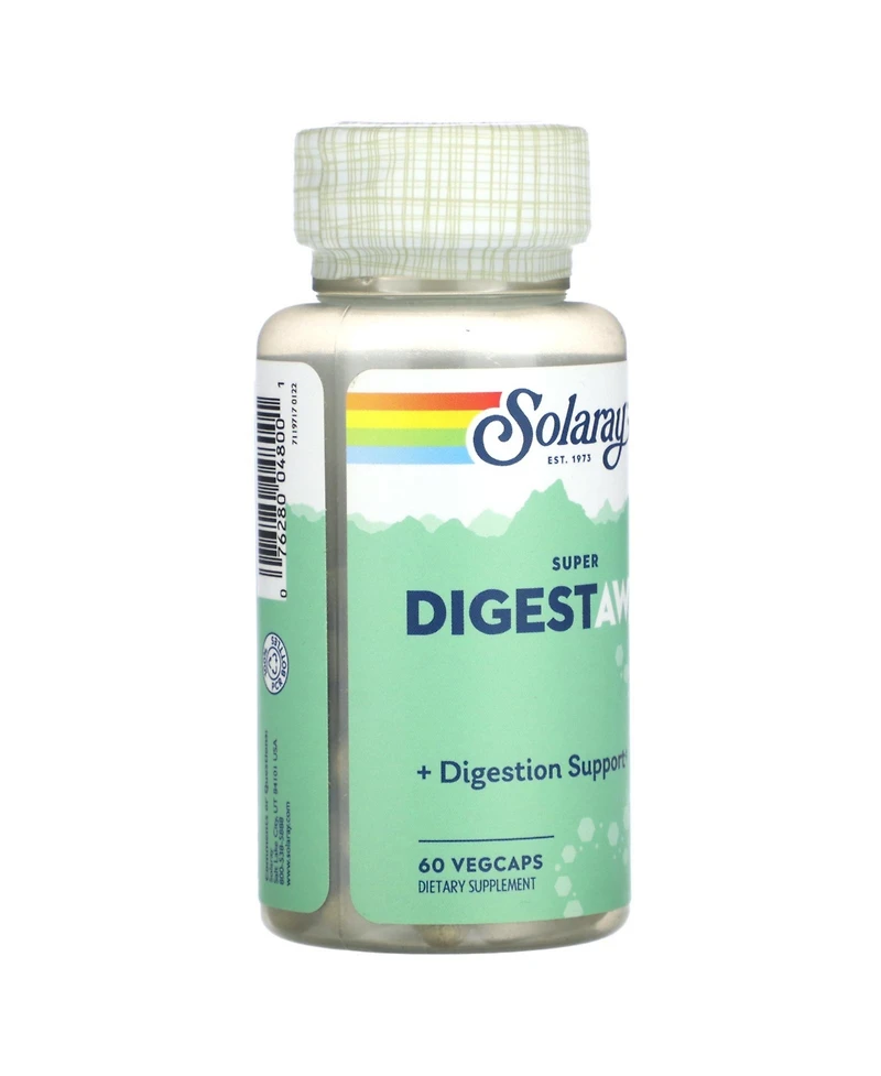 Solaray Super Digest Away - 60 Vegcaps