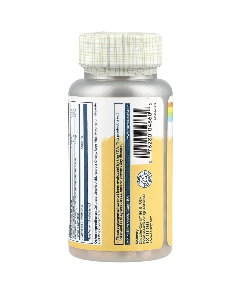 Solaray L-Lysine - 90 Tablets