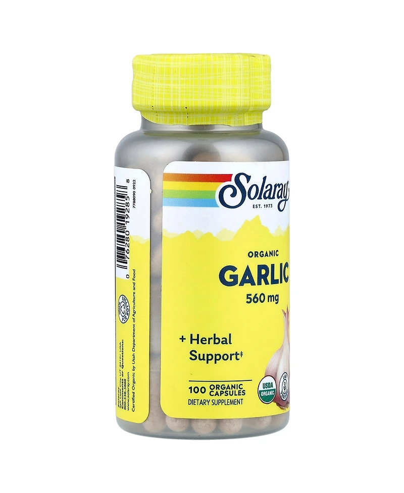 Solaray Organic Garlic 560 mg - 100 Organic Capsules