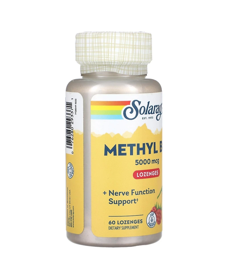 Solaray B 12 Methyl Lozenge Supplement, 2500mcg | 60 Count