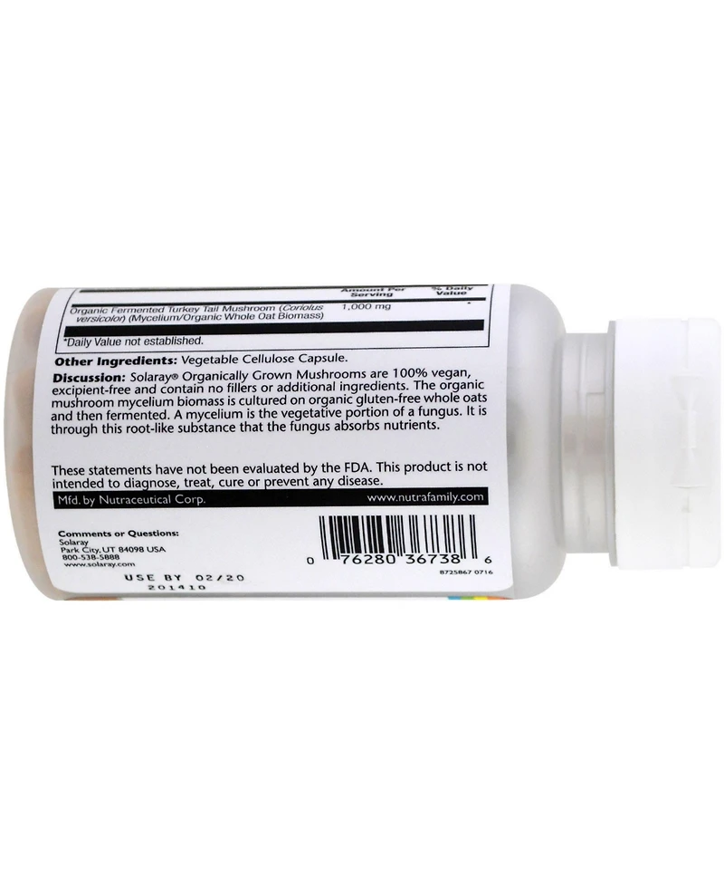 Solaray Fermented Turkey Tail Mushrooms - 60 VegCaps (500 mg per Capsule)
