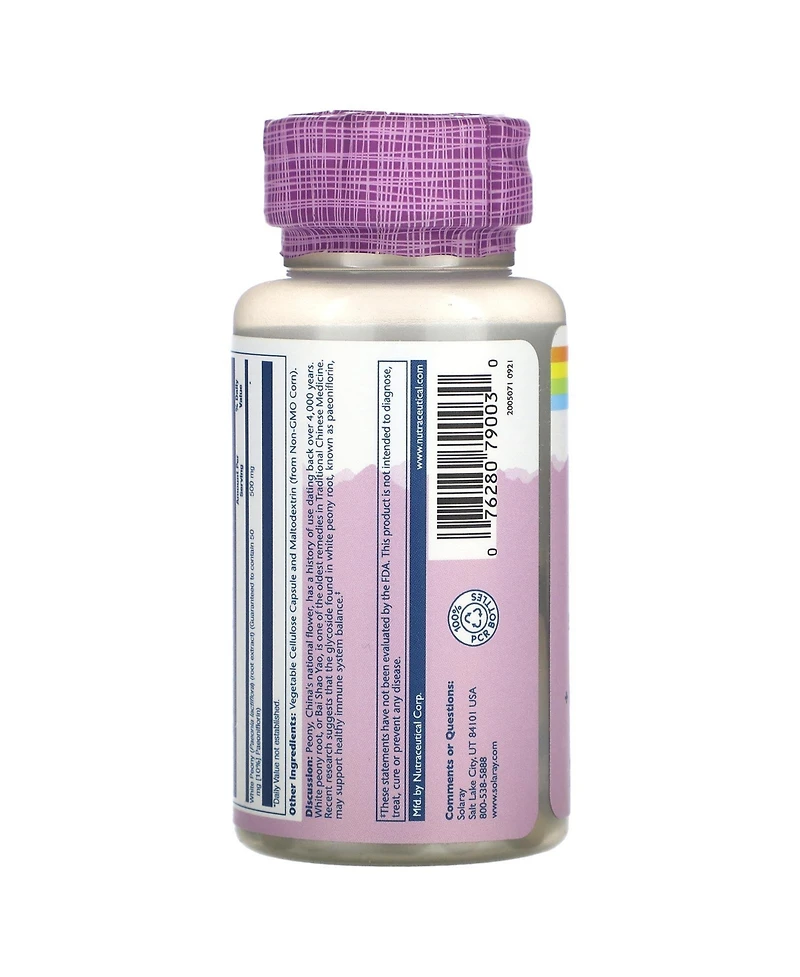 Solaray Vital Extracts White Peony 500 mg