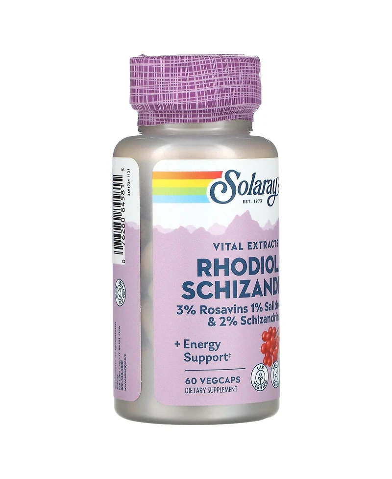 Solaray Rhodiola Schizandra Vital Extracts - 60 VegCaps