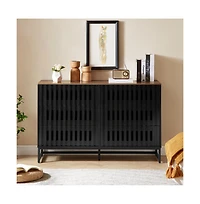 Casainc Storage Cabinet with Slatted Grille Striped Drawer