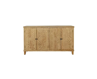 Casainc 59" Wooden Accent Storage Cabinet with 4 Doors