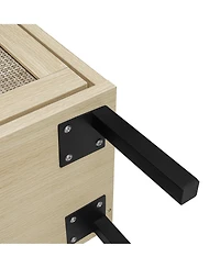 Casainc Rattan Freestanding Modern Storage Cabinet with 3 Door Shoe Rack