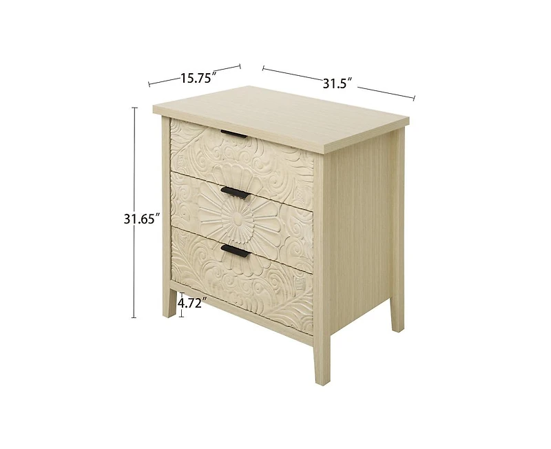 Casainc Storage Cabinet with 3 Drawer