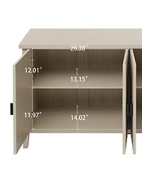 Casainc Carved Storage Cabinet With 4 Door Sideboard Coffee Bar Cabinet With Adjustable Shelf