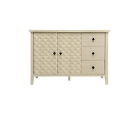 Casainc Storage Cabinet Buffet Cabinet with 2 Embossed Door and 3 Drawer