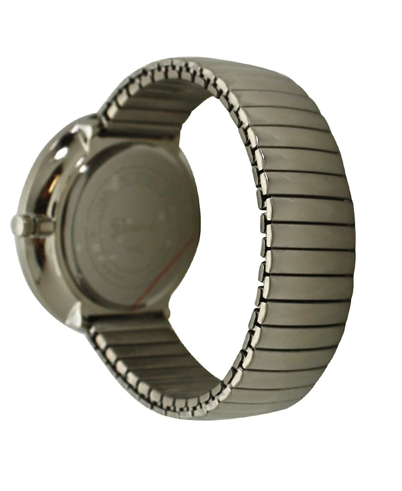 Olivia Pratt Silver Super Large Face Stretch Strap Watch