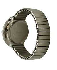 Olivia Pratt Silver Super Large Face Stretch Strap Watch