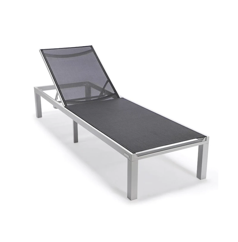 LeisureMod Marlin Patio Chaise Lounge Chair With Aluminum Frame