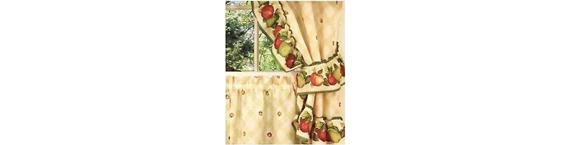 GoodGram Apple Orchard Complete 5 Piece Kitchen Curtain Tier & Swag Set - 58 in. W x 24 in. L