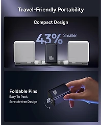 Baseus 100W Usb C Charger Block, 3-Port Foldable Compact Pps Wall Charger, Fast Charging Power Adapter for MacBook Pro/Air, iPad, iPhone 16/15, Galaxy