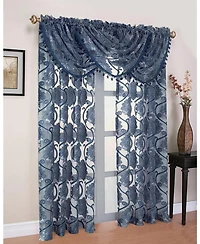 Kate Aurora Organza Sheer Milawi Complete 5 Piece Window Curtain Set