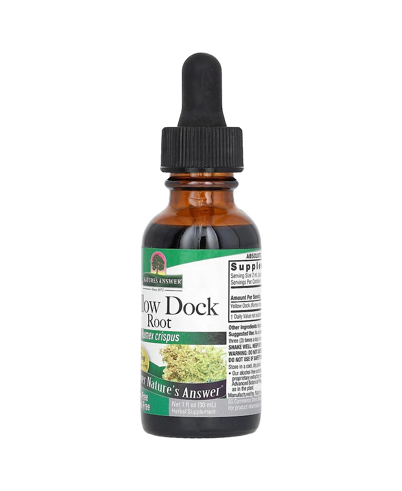 Nature's Answer Yellow Dock Root Alcohol-Free 500 mg