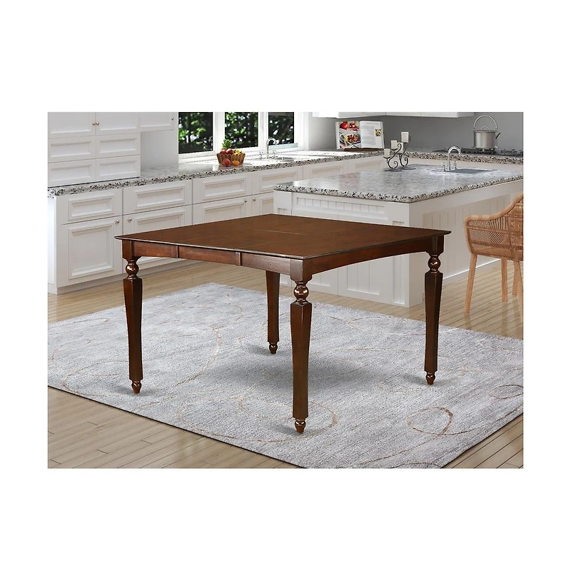East West Furniture 5 Pc counter height Dining set-Square gathering Table with 4 Stools