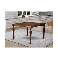 East West Furniture 5 Pc counter height Dining set-Square gathering Table with 4 Stools
