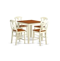 East West Furniture 5 Pcpub Table set - high Table and 4 bar stools