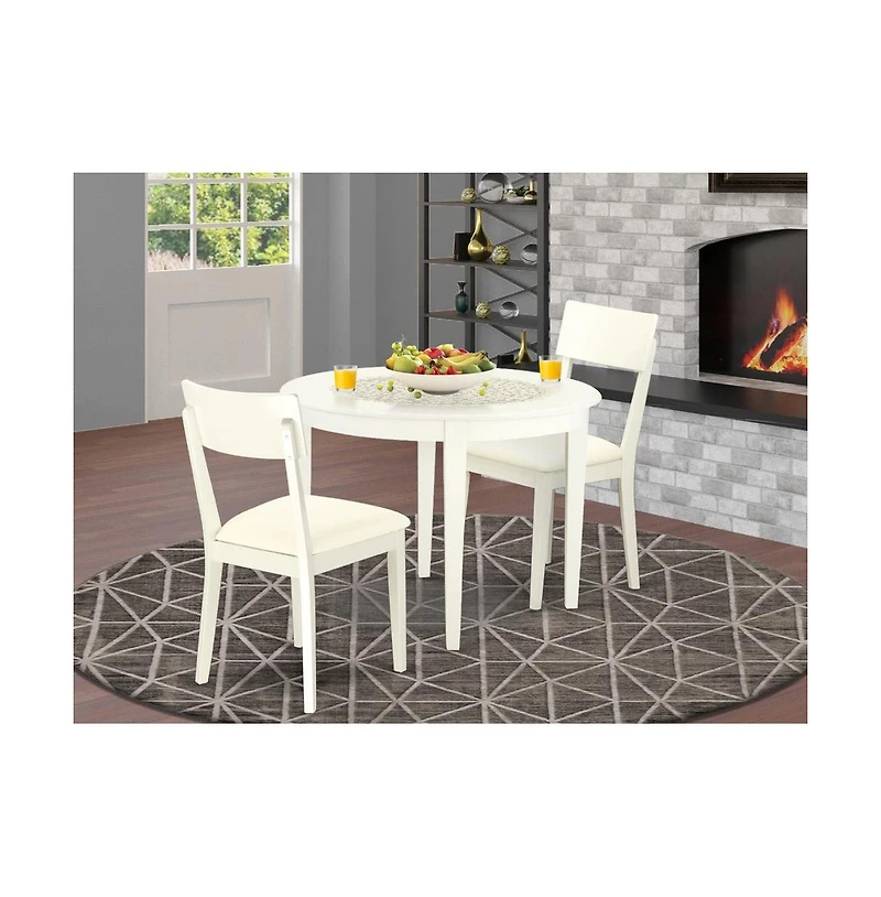 East West Furniture Dining Room Set Linen White