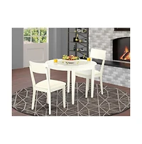 East West Furniture Dining Room Set Linen White