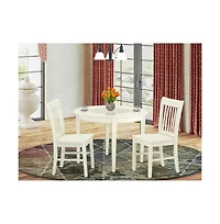 East West Furniture Dining Room Set Linen White