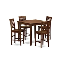 East West Furniture 5 Pc pub Table set-counter height Table and 4 Kitchen Chairs.